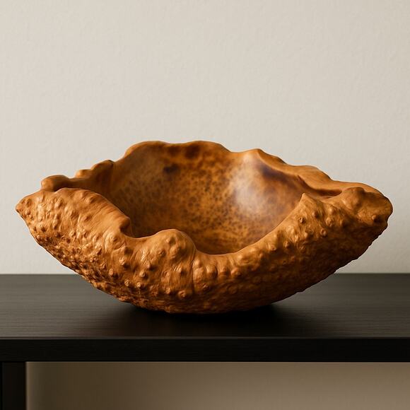 Hand-Carved Manzanita Burl Wood Bowl  Signed Sculptural Bowl 15" Approx. - Picture 10 of 14